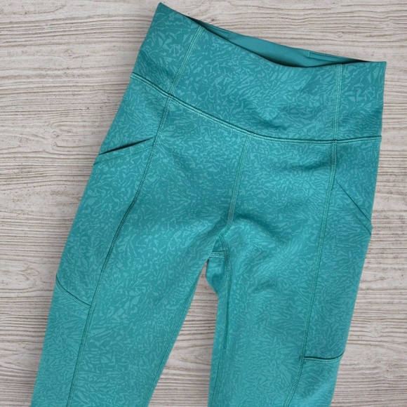 LULULEMON Invigorate HighRise Tight 25" Pocket Crunch Teal Lagoon Legging Size 2 - Picture 1 of 6